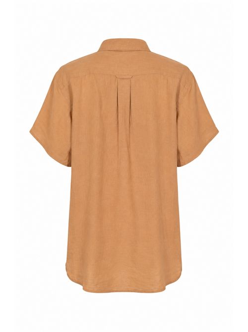Camicia over in lino a maniche corte Beige POLO RALPH LAUREN | 211A96160004